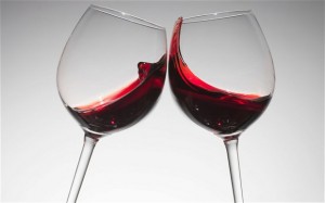 wine in glasses